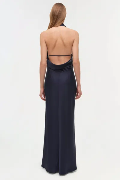 Simkhai Women's Reannon Draped Satin Gown In Midnight In Blue