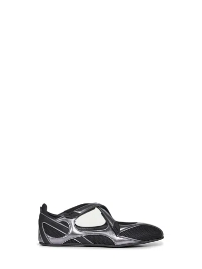 Attico Flat Shoes Blacks And Greys In Black