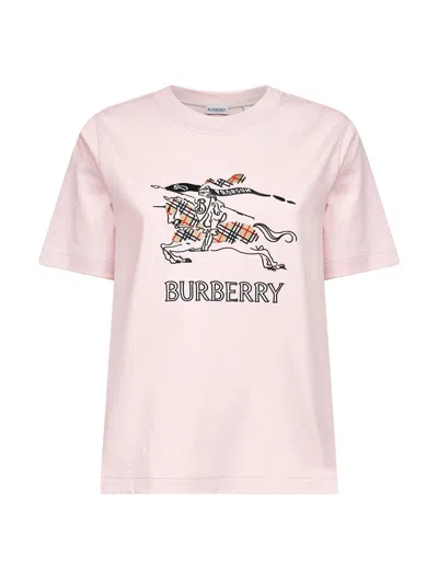 Burberry Cotton Ekd Graphic Crew Neck T-shirt In Pink