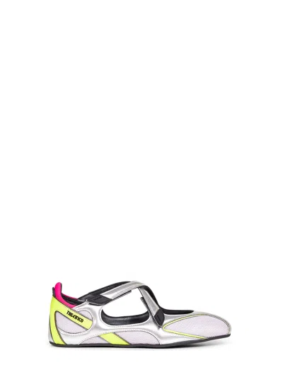 Attico Floor 01 Multicolor Ballet Shoes With Logo On The Side And Cut-out Design In Fabric Woman In Multi