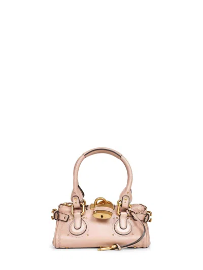 Chloé Chloe Paddington Small Grained Leather Shoulder Bag In Pink