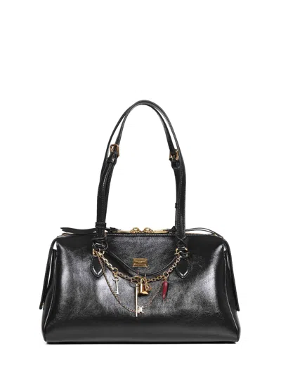 Dolce & Gabbana Black Vittoria Handbag In Brown