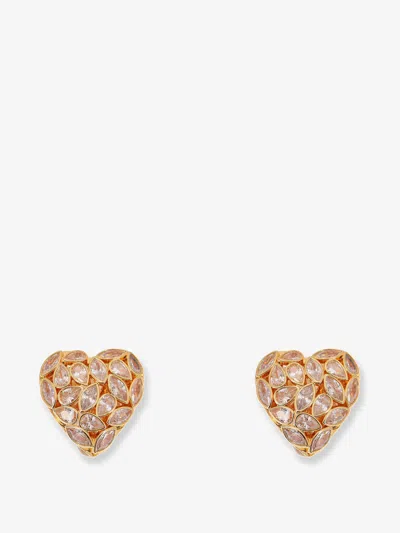 Self-portrait Gold Brass Earrings In Gold