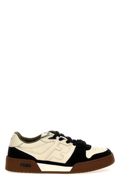 Fendi Match Leather And Suede Sneakers In Multi
