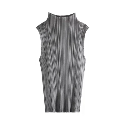 Pre-owned Issey Miyake Pleats Please  Basics Shirt 'grey' | Women's Size 3 In Gray