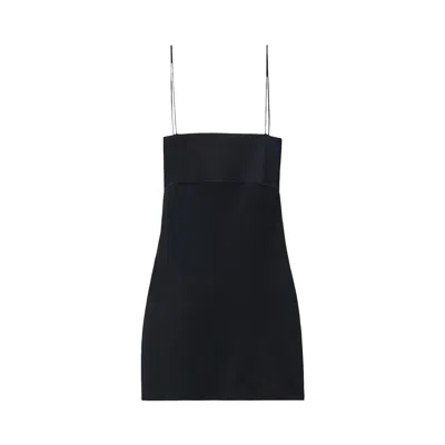 Pre-owned Alexander Wang Cami Band Mini Slip Dress W/ Logo Jacquard 'black' | Women's Size Xs