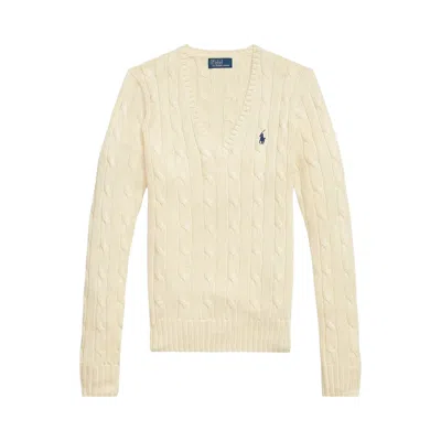 Pre-owned Polo Ralph Lauren Long-sleeve Pullover 'parchment Cream' | Women's Size L In White