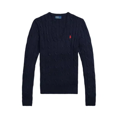 Pre-owned Polo Ralph Lauren Long-sleeve Pullover 'blue' | Women's Size L