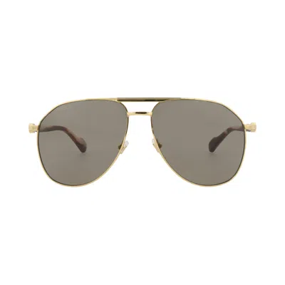 Pre-owned Gucci Aviator-frame Metal Sunglasses 'gold Brown' | Men's Size Onesize