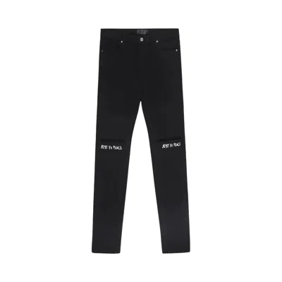 Pre-owned Rta Bryant Skinny Jeans 'black Rest In Peace' | Men's Size 34