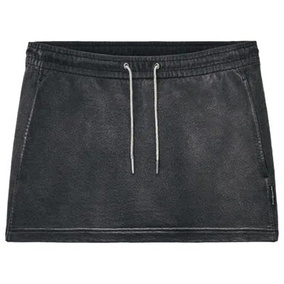 Pre-owned Alexander Wang Terry Mini Skirt W/ Rhinestone Drawcord 'washed Caviar' | Black | Women's Size S