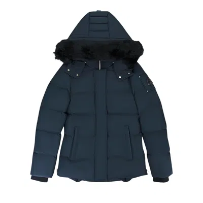 Pre-owned Moose Knuckles Cloud 3q Shearling Puffer Jacket 'navy/black' | Blue | Women's Size Xs