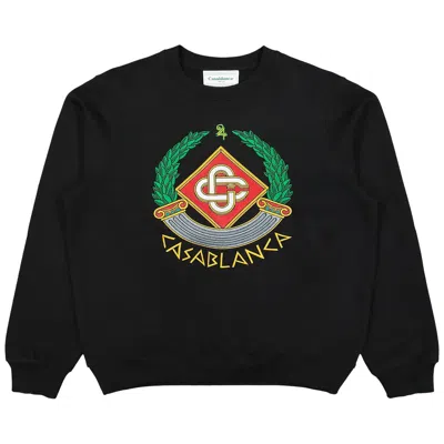 Pre-owned Casablanca Casa Crest Embroidered Sweatshirt 'black' | Men's Size Xl