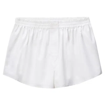Pre-owned Alexander Wang Boxer Short W/ Allover Hotfix 'white' | Women's Size M