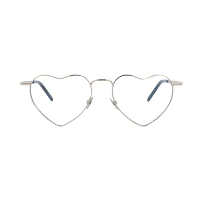 Pre-owned Saint Laurent Cat Eye-frame Metal Sunglasses 'silver Transparent' | Men's Size Onesize