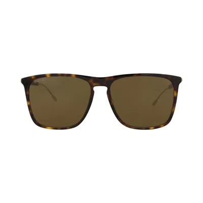 Pre-owned Gucci Square-frame Recycled Acetate Sunglasses 'havana Gold Brown' | Men's Size Onesize