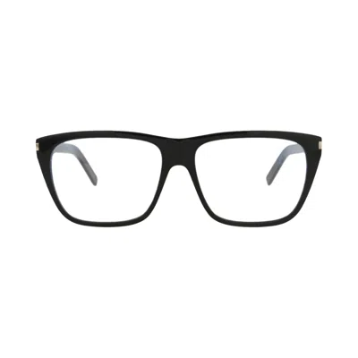 Pre-owned Saint Laurent Square-frame Acetate Optical Frames 'black Transparent' | Men's Size Onesize