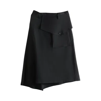 Pre-owned Y's Y Big Flap Skirt 'black' | Women's Size 1