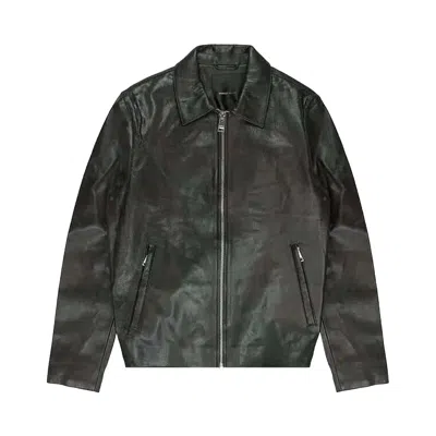 Pre-owned Purple Brand Leather Front Zip Jacket 'black' | Men's Size S