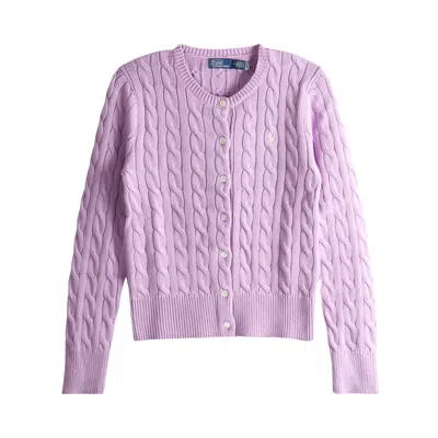 Pre-owned Polo Ralph Lauren Long-sleeve Cardigan 'bright Aster' | Purple | Women's Size M