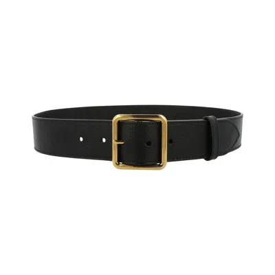 Pre-owned Alexander Mcqueen Grainy Leather Belt 'black' | Women's Size 75