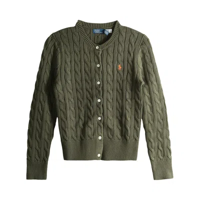 Pre-owned Polo Ralph Lauren Long-sleeve Cardigan 'olive' | Green | Women's Size S