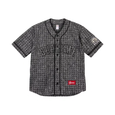 Pre-owned Supreme Bouclé Baseball Jersey 'black' | Men's Size M