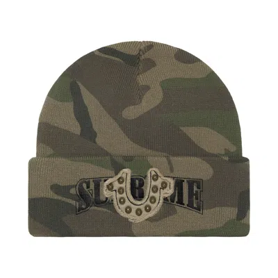 Pre-owned Supreme X True Religion Beanie 'olive Camo' | Green | Men's Size Onesize