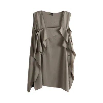 Pre-owned Y's Y Flare Sleeveless Top 'beige' | Brown | Women's Size 2