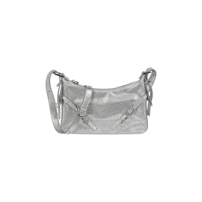 Pre-owned Givenchy Mini Voyou Satin And Strass Shoulder Bag 'silver Grey' | Women's Size Onesize