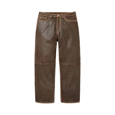 Pre-owned Supreme X True Religion Loose Fit Leather Pant 'brown' | Men's Size 36