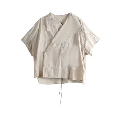 Pre-owned Y's Half Sleeve Gown Shirt 'off White' | Women's Size 2