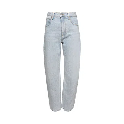 Pre-owned Alexander Wang Zipped Back Leg Slit Rounded Jean 'bleach' | Blue | Women's Size 30