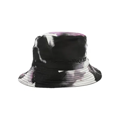 Pre-owned Alexander Mcqueen Watercolor Reversible Bucket Hat 'black Multi' | Women's Size S