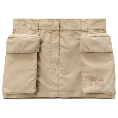 Pre-owned Alexander Wang Big Pocket Cargo Mini Skirt 'safari' | Brown | Women's Size 2