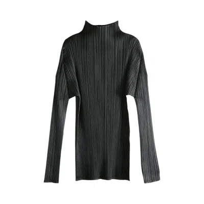 Pre-owned Issey Miyake Pleats Please  Basics Shirt 'black' | Women's Size 3