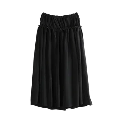 Pre-owned Y's Ko Double Gathered Skirt 'black' | Women's Size 2