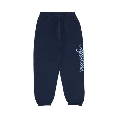 Pre-owned Supreme Raised Script Sweatpant 'navy' | Blue | Men's Size L