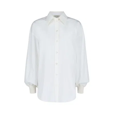 Pre-owned Alexander Mcqueen Cocoon Sleeve Shirt 'optical White' | Women's Size 40