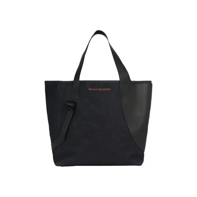 Pre-owned Alexander Mcqueen Denim Harness Tote Bag 'navy Black' | Blue | Men's Size Onesize