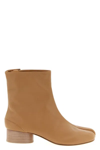 Maison Margiela Beige Ankle Boots In Brown