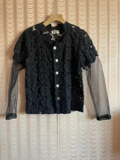 Pre-owned Comme Des Garçons Vintage Comme Des Garcons Black Knit Cardigan - Dmc