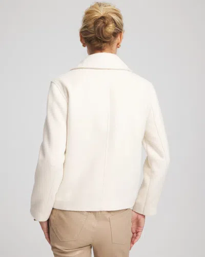 Chico's Wool Peacoat In Cream In White