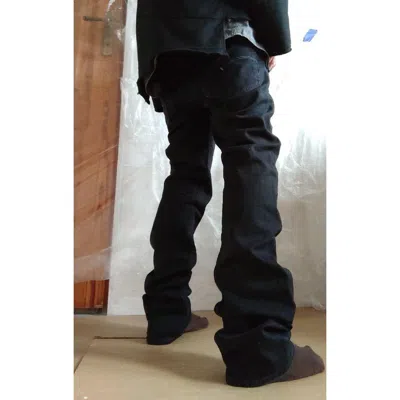 Pre-owned G-star Stacked Half Skinny Pants Semi Flared Alt Neo Denim Goth 31 In Black