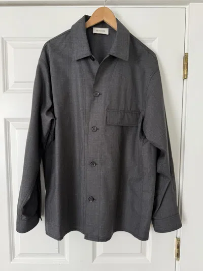 Pre-owned Lemaire Charcoal Wool Single Pocket Over Shirt In Gray