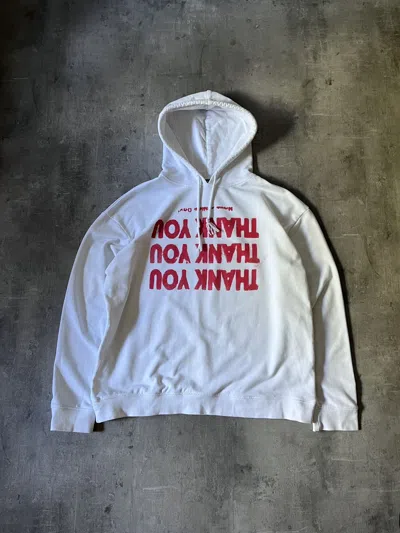 Pre-owned Raf Simons Fw 17/18 ‘thank You' White Hoodie