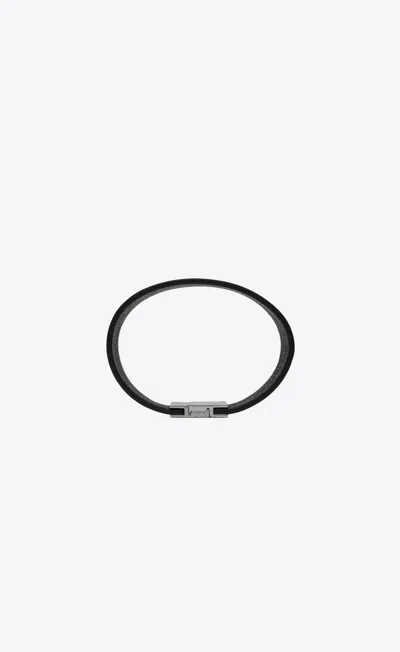 Saint Laurent Id Cuff Bracelet In Black