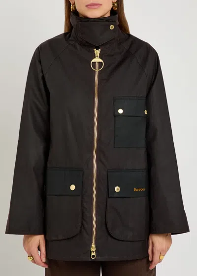 Barbour Luella Waxed Cotton Jacket In Black