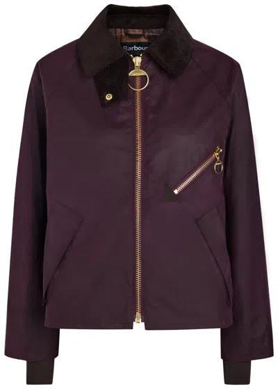 Barbour Arlene Waxed Cotton Jacket In Purple