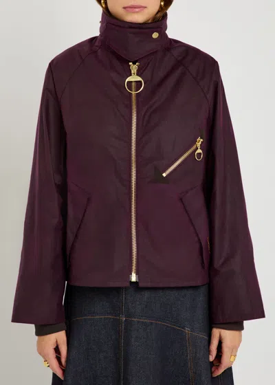 Barbour Arlene Waxed Cotton Jacket In Purple